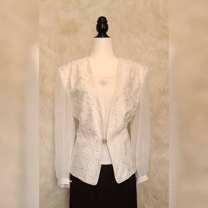 1980s White Blazer Beverly Hills Classic Look